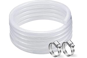 DAVCO 1" ID × 50 ft Clear Braided Hose Plastic Tubing, High Pressure Flexible Reinforced PVC for Transfer Water Air Oil, BPA Free & Non-Toxic