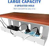 ENONCI Under Desk Cable Management Tray No Drill Steel Power Strip Holder view 3