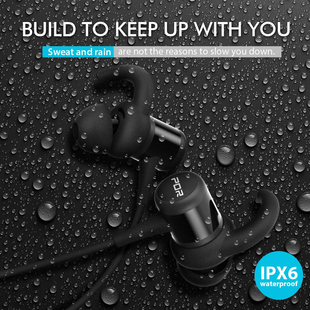 PORTHOLIC Écouteurs Bluetooth Oreillette Bluetooth 4.1 magnétique,Sport Casque Bluetooth sans Fil -IPX6 Étanche- avec Microphone intégré pour iPhone,Samsung,Android téléphones et Tablettes
