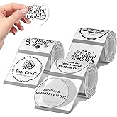 NIIMBOT Labels 3 Rolls Set for B1/B21/B31 Sticker Printer, 50x50mm (1.97'' x 1.97'') 150 Labels/Roll, Refill Labeling Tape for Home School Office Small Business (Clear Round)