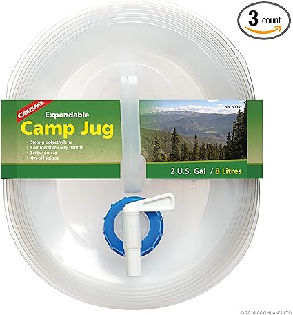 Amazon Com Coghlan S 9737 2 1 2 Gallon Expandable Water Jug Camping Water Storage Sports Outdoors