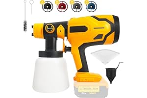 Paint Sprayer Gun for Dewalt 20V MAX Battery,HVLP Spray Paint with Motor and Copper Nozzle,600W Cordless Paint Sprayer for Ho