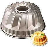 7 Inch Nonstick Bundt Cake Pan for 6 Quart Instant Pot, Heavy-Duty Fluted Tube Pan, Champagne Gold Kugelhopf Mold for Oven
