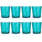 KX-WARE 12-ounce Acrylic Old Flashion Glasses Plastic Tumblers, set of 8 Turquoise
