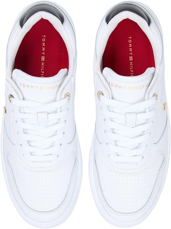 Damen Cupsole Sneaker Sporty Corp aus Leder, Weiß (White), 37