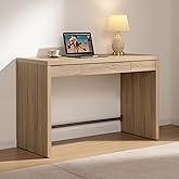 SICOTAS Computer Desk Writing Table - 47-Inch Wooden Study Desk for Bedroom, Farmhouse Home Office Desk with Drawer, Boho Mak