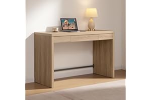 SICOTAS Computer Desk Writing Table - 47-Inch Wooden Study Desk for Bedroom, Farmhouse Home Office Desk with Drawer, Boho Mak