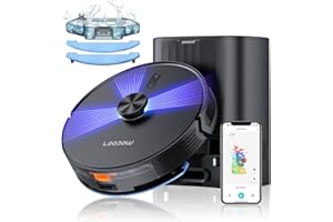 Loorow 3-in-1 Robot Vacuum and Mop Combo, Self Emptying Station for 60 Days, Robotic Vacuum Cleaner with LiDAR Navigation & Max Strong 4500Pa Suction, WiFi/App/Alexa Self-Charging Replaceable Dust Bag