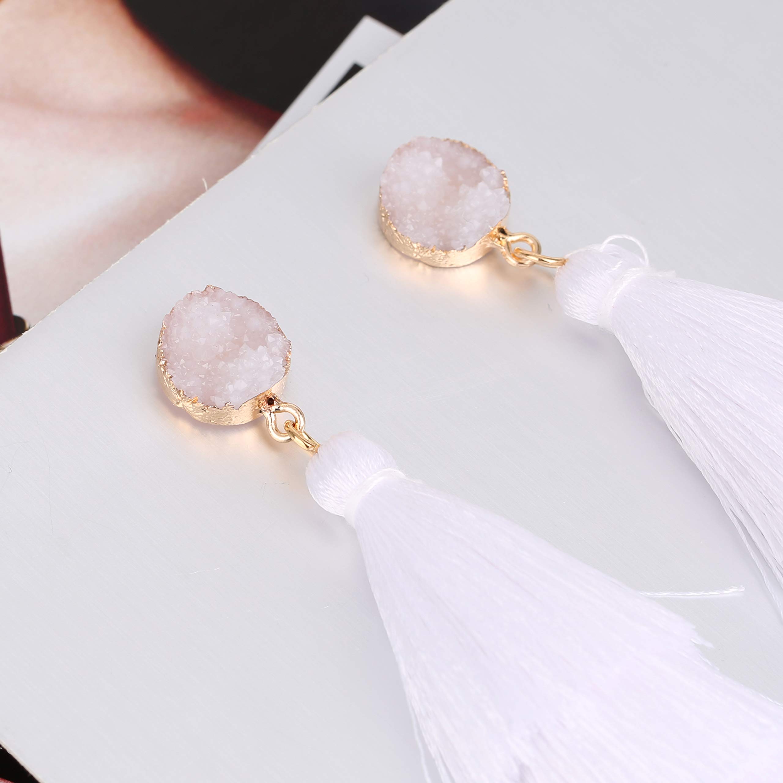 UHIBROS Women Tassel Earrings Dangle Drop Colorful Thread Layered Stud Earrings Fashion Jewelry Gift