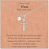 ACOGVN Cross Necklace for Girls, Easter First Communion Baptism Confirmation Gifts for Teenage Girls Graduation Back to School Birthday Christmas Valentines Day Gifts for Daughter Granddaughter Niece