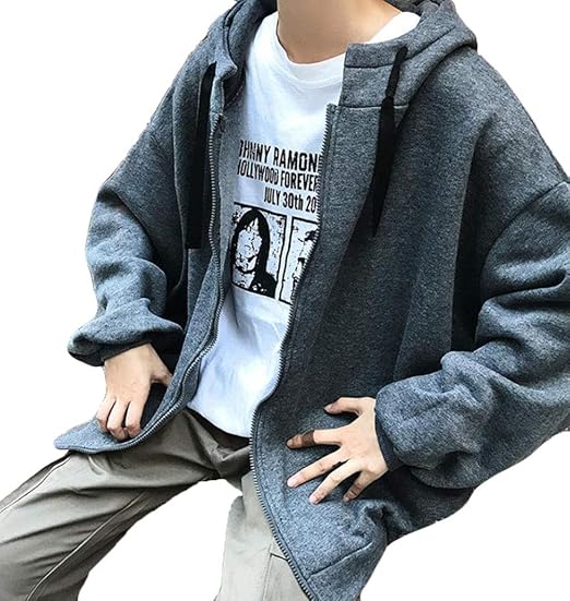 Amazon ニカ メンズ パーカー カーディガン 無地 トレーナーパーカー フード付き プルオーバー ジャケット 綿 長袖 コート 韓国ファッション ハンサム アルファベット トレーナー パーカー 通販