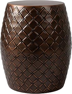 Patio Sense, Braga Stool, End Table, Garden Stool, Side Sofa Table with Antique Copper Finish