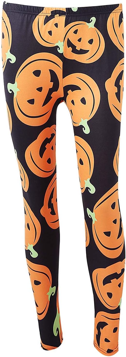 DREAGAL Halloween Fashion 3D Digital Print Stretchy Leggings Multi-Colored S-3X