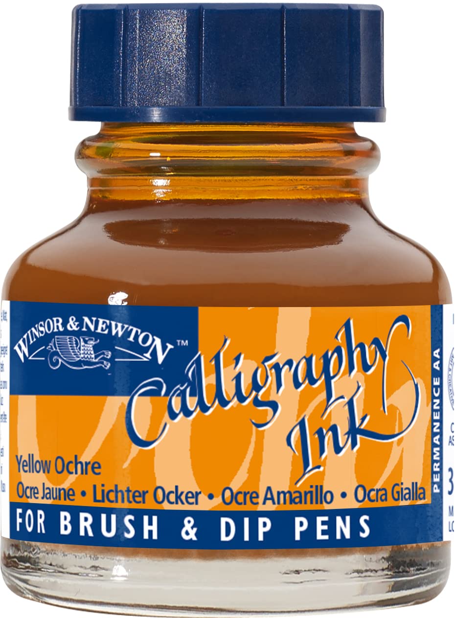 Winsor and Newton Calligraphy Ink 30ml 744 Yellow Ochre (Bttl)