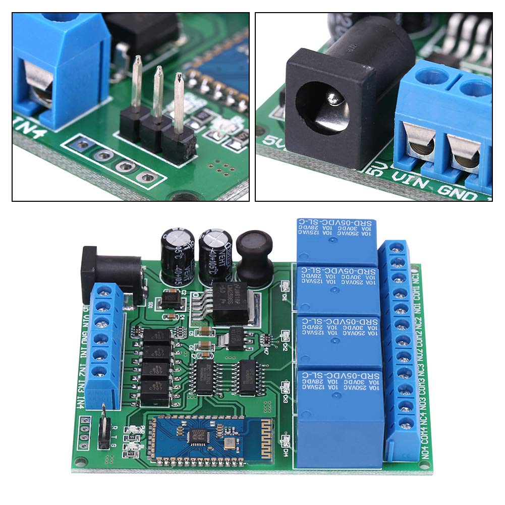 4 Channel Bluetooth Relay Module, 10A Phone Wireless Remote Control Switch - Image 5