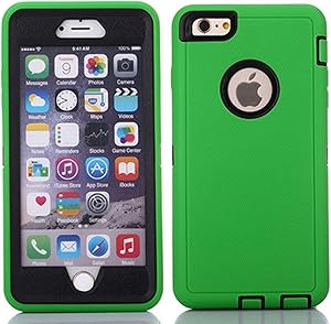 Crosstreesports iPhone 6 Case iPhone 6s Case Heavy Duty Shockproof Series Case for iPhone 6/6S (4.7")-V2 with Built-in Screen Protector Compatible with All US Carriers - Green and Black