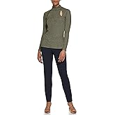 DKNY Womens Long Sleeve Cutout Knit Blouse