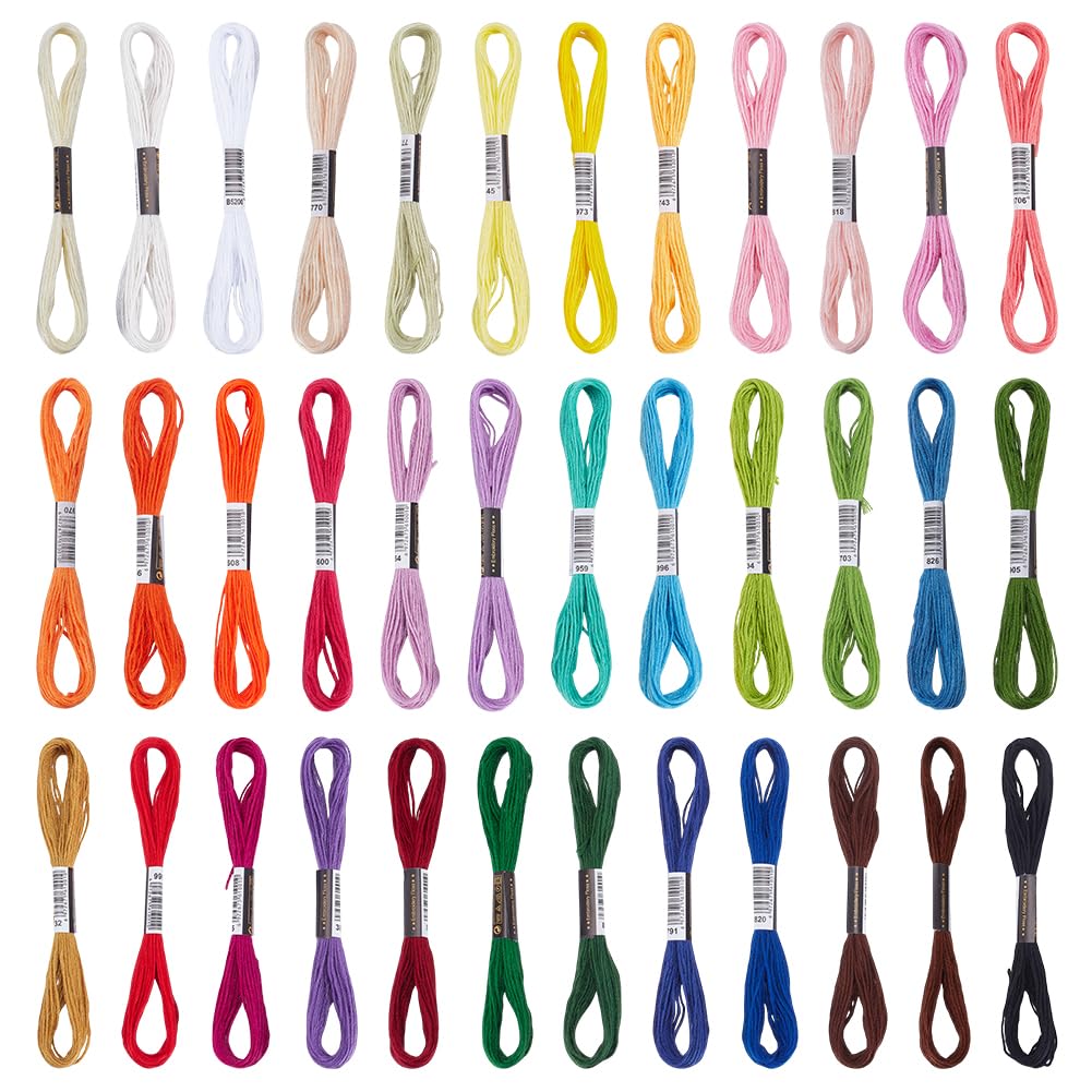 GOMAKERER 72 Bundles Sashiko Threads, 1mm Diameter Polycotton Embroidery Sewing Thread for Quilting & Embroidery Sashiko Kit Supplies Sewing Thread (8.75 Yards Per Bundle)