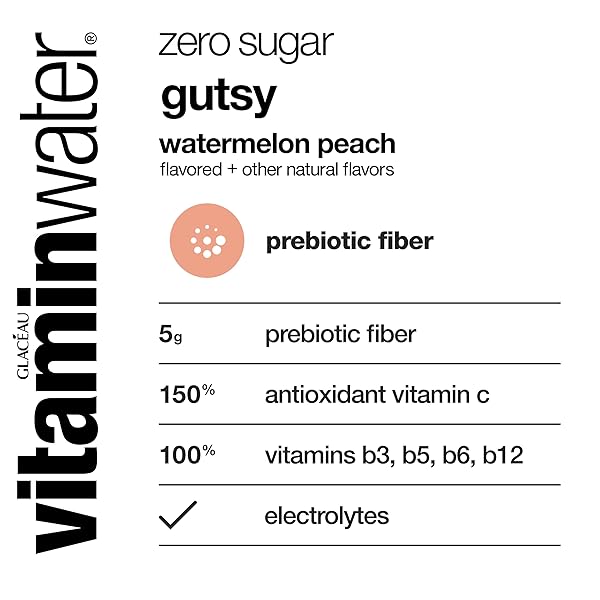 VITAMINWATER ZERO SUGAR GUTSY WATERMELON PEACH, 20 FL OZ