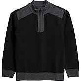 X RAY Boys (6-12) Quarter Zip Fleece Flannel Lining Sweater, Classic Fit Mock Neck Knit Kids Sweater for Fall and Winter