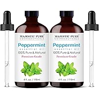 MAJESTIC PURE Peppermint Essential Oil | 100% Pure and Natural Peppermint Oil | Premium Grade Essential Oils for Hair Care, H