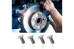 Kewucn 4 PCS Stainless Steel Brake Disc Rotor Screws for Front and Rear, OEM 93600-06014-0H Replacement Accessories, Retaining Screws Set for K3, City, Civic, Accord, Odyssey