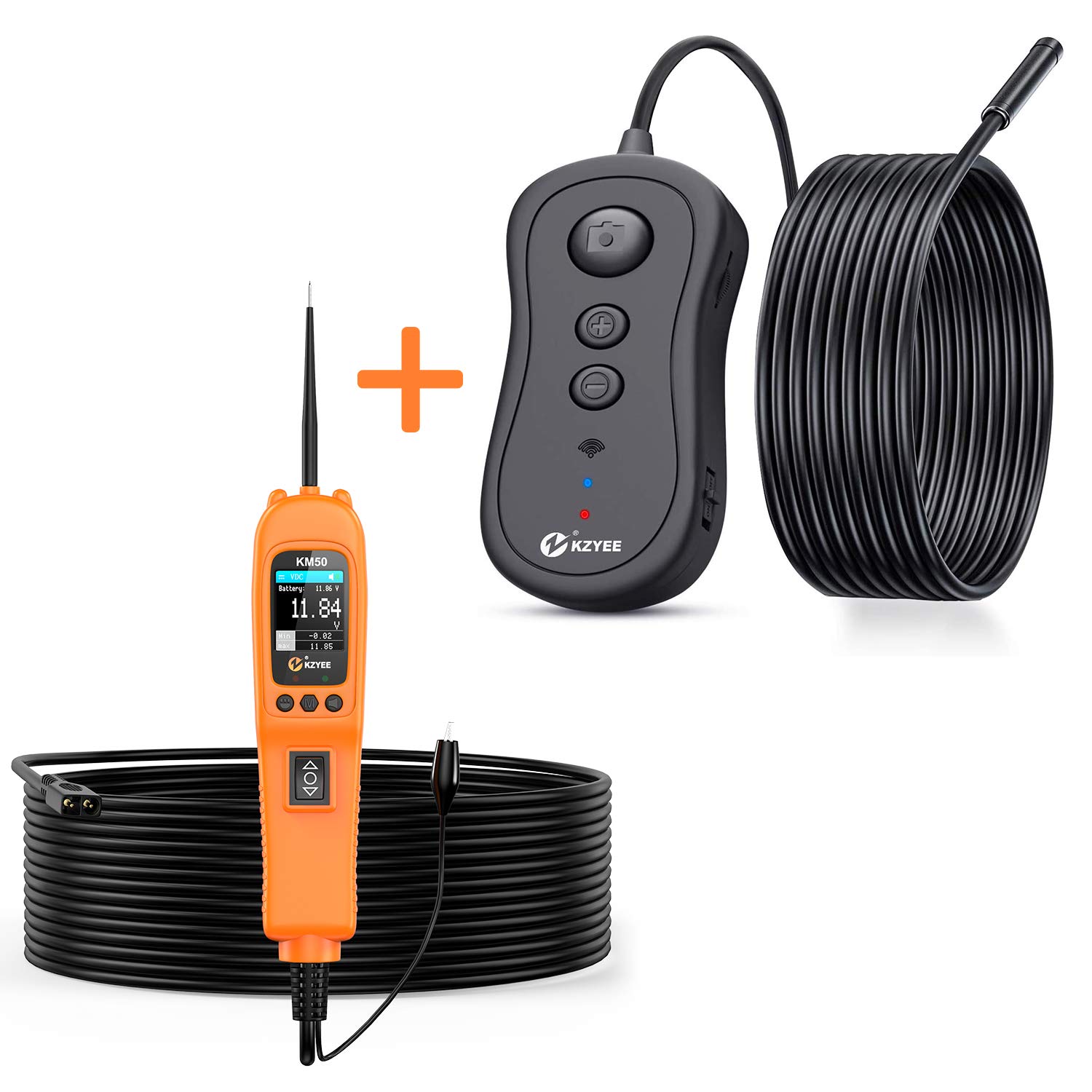 Injector Fuel Kit Probe Circuit Power KM50 KZYEE Tester Borescope WiFi