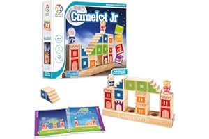 SmartGames Camelot Jr. Wooden Cognitive Skill-Building Puzzle Game Featuring 48 Playful Challenges for Ages 4+
