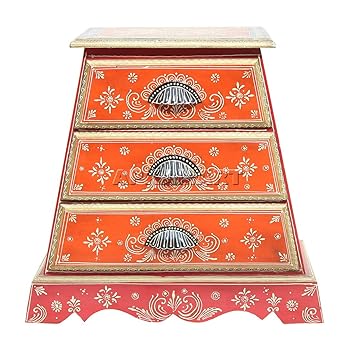APKAMART Handcrafted Wooden Chest of Drawers - 20 Inch - Corner End Table for Home Decor, Room Decor and Gifts