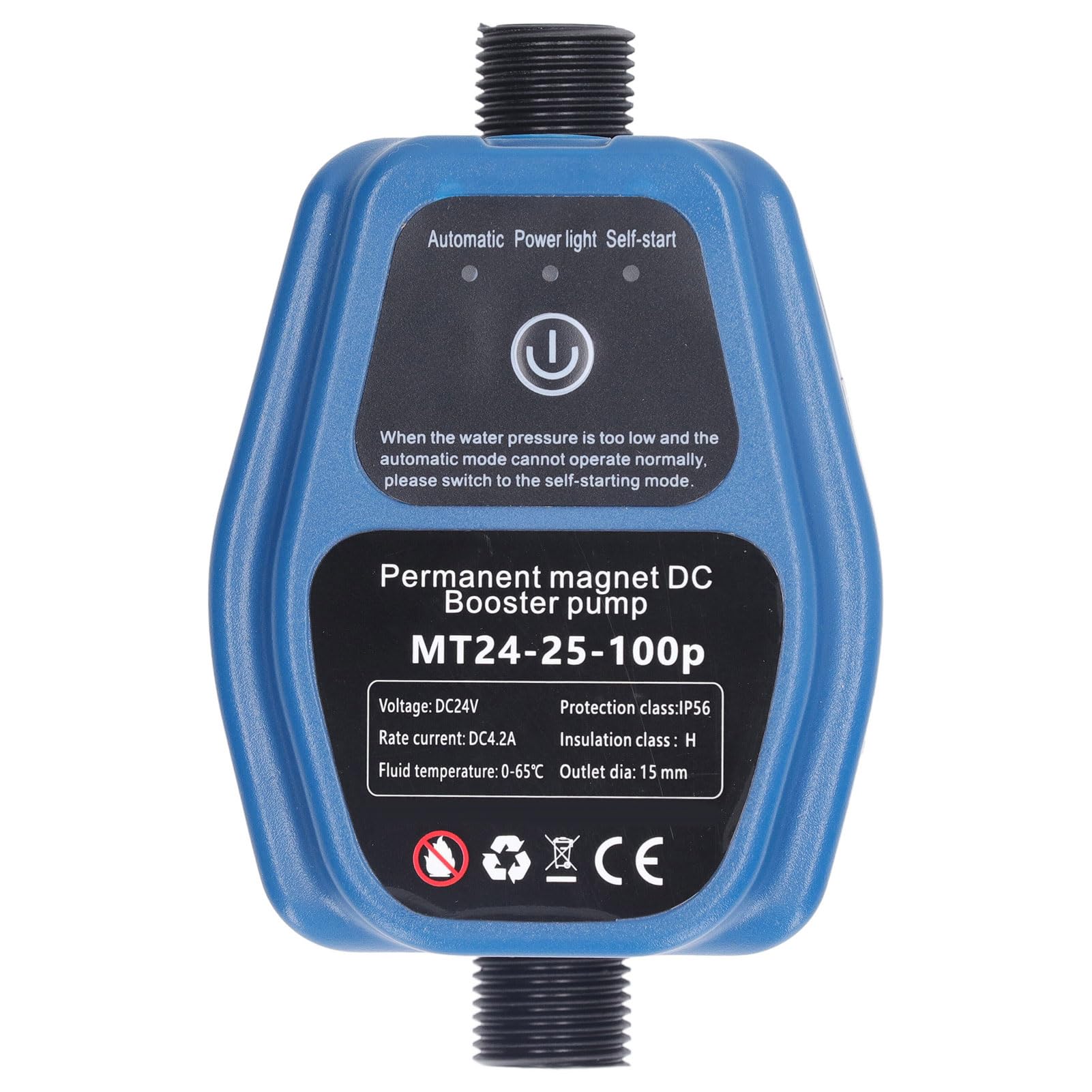 Water Pressure Booster Pump, 100W 24V Automatic Intelligent Sensing Domestic Water Booster Pump, 25L/min, Water Heater Booster Pump for Kitchen Faucet, Shower Hot Water