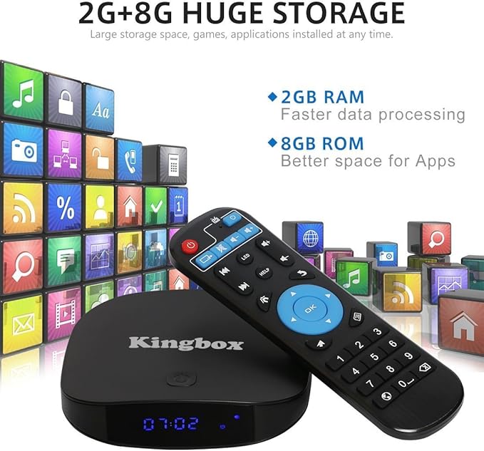 Kingbox - [2018 Última Edición] K1 PLUS Android 7.1 TV Box de 2GB RAM + 8GB ROM/ 4K/ Penta-Core/ H.265/ BT 4.0 con Mini Teclado Inalámbrico Smart TV Box.: Amazon.es: Electrónica
