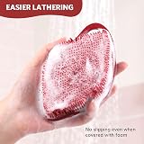 Sndyi Valentine Silicone Body Scrubber Leaf Shaped Shower Brush Red view 6