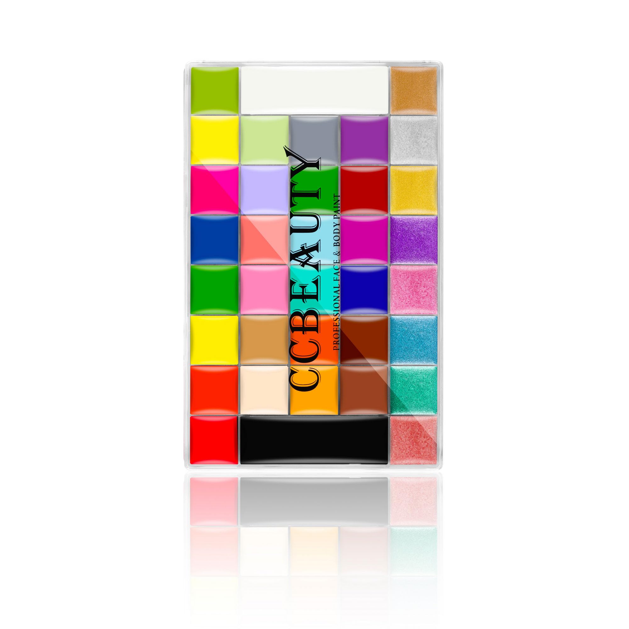 CCbeauty Professional 36 Colors Face Body Paint, Large Cream Face Painting Palette Kit, Non Toxic Hypoallergenic FacePaint for Halloween SFX Special Effects Costume Cosplay Makeup