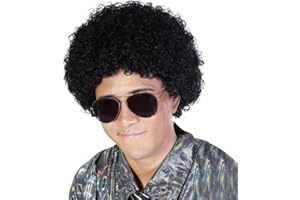FREE BEAUTY Fluffy Afro Synthetic Clown Wig for Men Women Cosplay Anime Christmas Party Halloween Fancy Funny Wigs (Black)