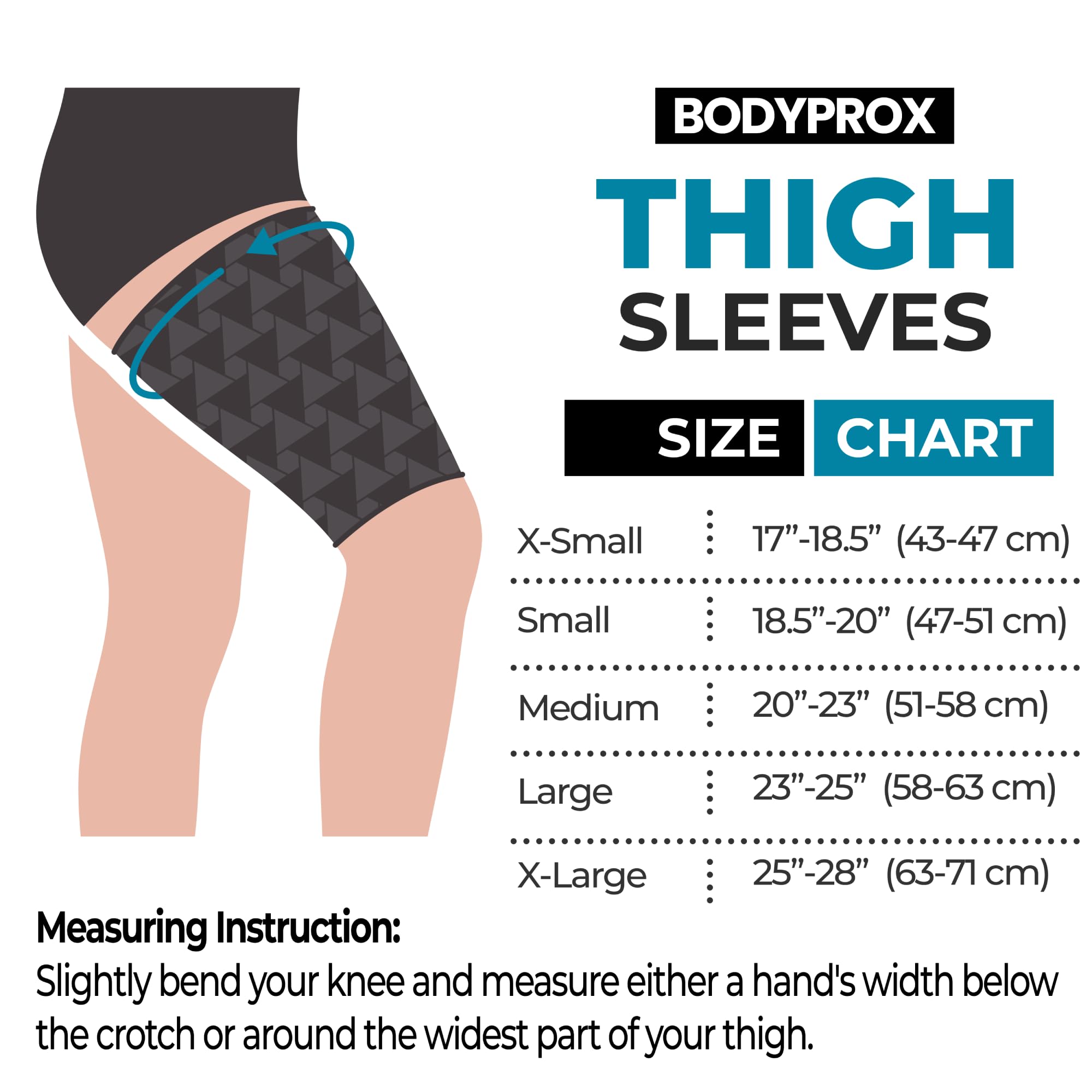 Bodyprox Thigh Compression Sleeve(1 Pair), Hamstring Compression Sleeve for Men and Women