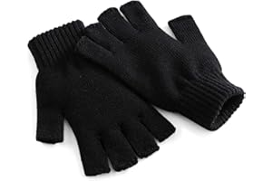 Beechfield Unisex Plain Basic Fingerless Winter Gloves