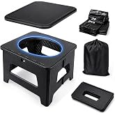 Litluxu Folding Portable Toilet for Camping, Travel Potty for Teenages | Potty Stool for Adults with 20Pcs Leak-Proof Bags, Car, Hiking, RV, Beach, Outdoor, Truck Drivers, Foldable Potty