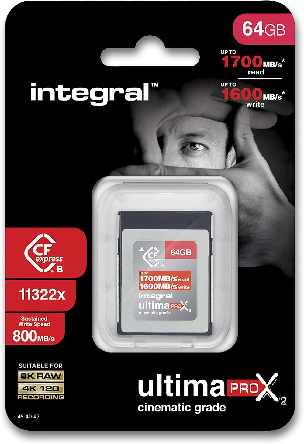 Integral 64GB CFexpress Type B 2.0 Memory Card 1700MB/s Read 1600MB/s Write