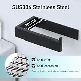 SAYAYO Black Self-Adhesive Toilet Roll Holder SUS304 Stainless Steel Wall view 3