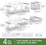KEGII Shower Caddy Adhesive 4 Piece Stainless Steel with Toothbrush & Soap view 7