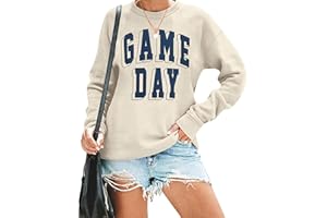 LOTUCY Women Game Day Sweatshirt Football Fan Game Day Shirt Letter Print Long Sleeve Casual Top