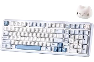 YUNZII B98 PRO QMK/VIA Wireless Mechanical Gaming Keyboard, 96% Layout with Numpad and Cute Cat Knob, BT/2.4G/USB-C, Pre-Lube