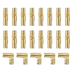 uxcell 20Pcs Invisible Barrel Hinges, 5x19mm Brass