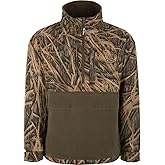 Drake Waterfowl Eqwader MST Camo 1/4 Zip Jacket, Waterproof, Fleece-Lined, Adjustable Cuffs, Men’s Hunting Pullover