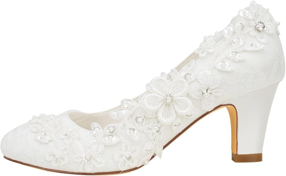 ivory bridal shoes block heel