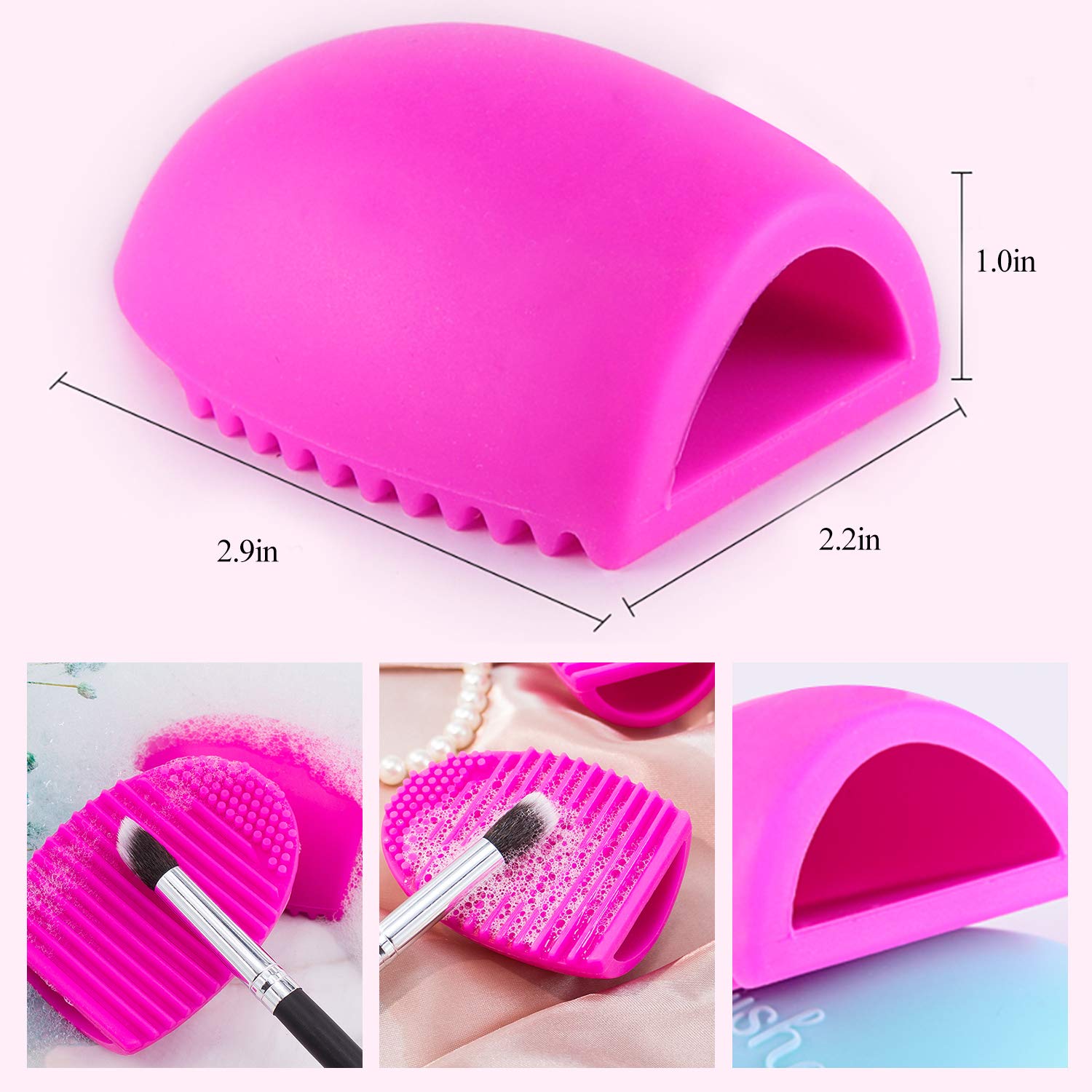 BEAKEY Makeup Brush Drying Rack & Makeup Brush Cleaner Egg, 28 Holes Makeup Brush Holder, Silicone Brush Cleaner - Black & Red: Beauty