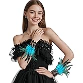 THARAHT Feather Shawl for Women Shrug Collar Angel Demon Accessories Cape Halloween Carnival Party