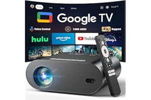 [Google TV/Voice Control]GooDee 4K UHD Smart Projector with WiFi and Bluetooth, Portable Movie Projector Applicable to Prime Video,YouTube Built-in, Dolby Sound Home Theater for Indoor/Outdoor