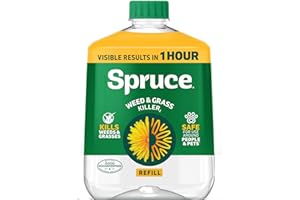 Spruce Weed Killer Refill - Versatile Weed & Grass Killer₂ for Flower Beds, Driveways & Mulch Beds - No Pour, No Mix, No Mess Refill - Kills Dandelions, Crabgrass & More (64 Oz)