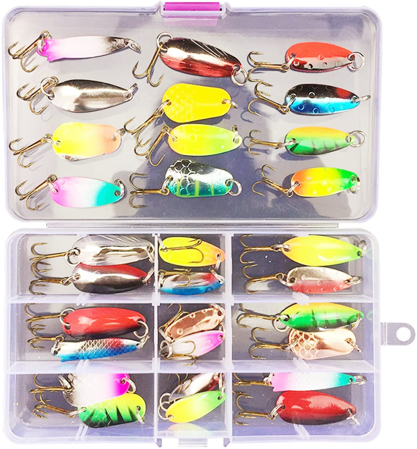 LEAMALLS 31pcs Fishing Lures Artificial Bait Fishing Hooks, Sports Outdoors Lure Kits